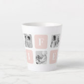 Tasse Latte Collage tendance Photo & Pastel rose Meilleur cade (Devant)