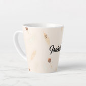 Tasse Latte Collection Boho Populaire Luxe Feathers (Angle gauche)