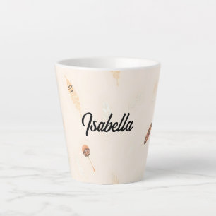 Tasse Latte Collection Boho Populaire Luxe Feathers