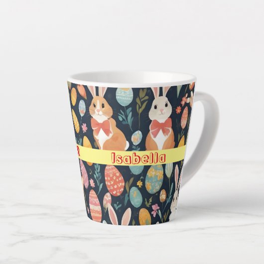 Tasse Latte Collection Bunny Boho de Pâques (Angle droit)