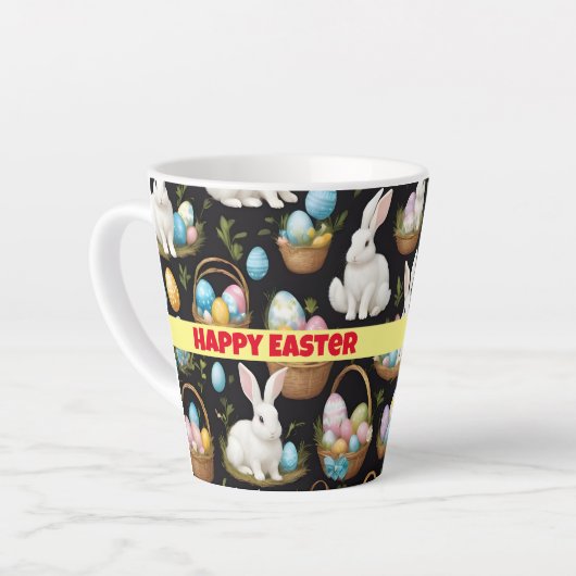 Tasse Latte Collection Bunny Pâques Boho (Angle gauche)