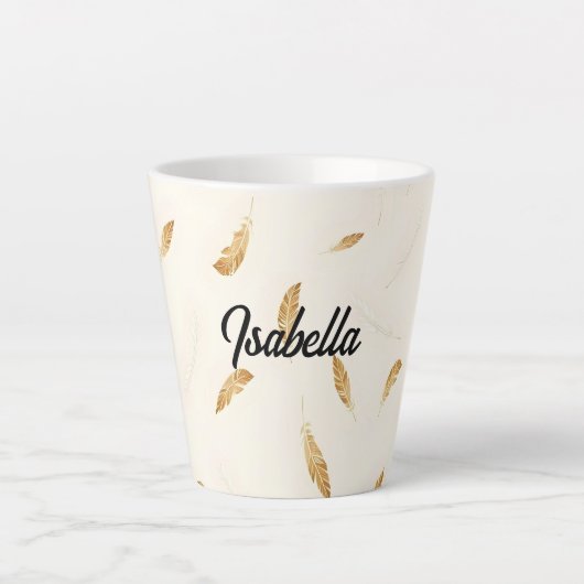 Tasse Latte Collection Luxe Moderne Boho Feathers (Devant)