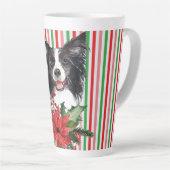 Tasse Latte Collie Bordure Aquarelle Avec Poinsettia (Angle droit)