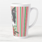 Tasse Latte Collie Bordure Aquarelle Avec Poinsettia (Droite)