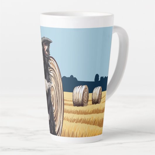 Tasse Latte Collie frontalier à la ferme (Angle droit)