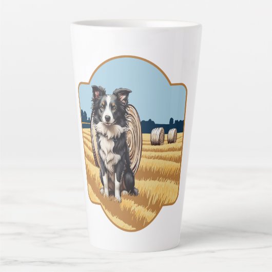 Tasse Latte Collie frontalier à la ferme (Devant)