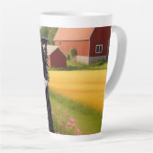 Tasse Latte Collie frontalier à la ferme (Angle droit)