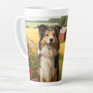 Tasse Latte Collie standard à la ferme