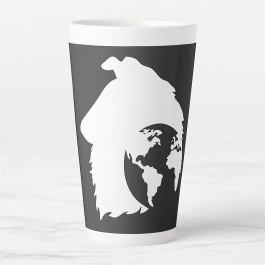 Tasse Latte ColliesWithoutBorders logo blanc (Devant)