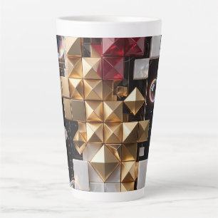 Tasse Latte Colonne de mosaïque de Noël futuriste 3D
