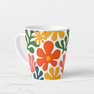 Tasse Latte Coloré Abstrait Matisse Floral Art Rétro