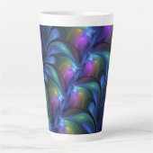 Tasse Latte Coloré Lumineux Abstrait Bleu rose Vert Fractal (Devant)