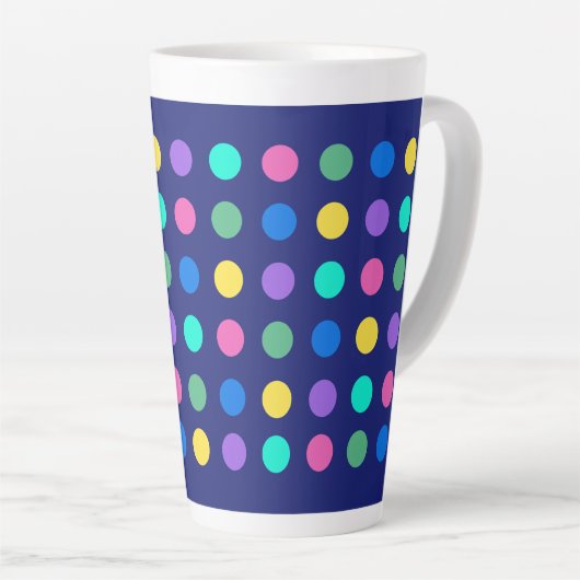 Tasse Latte Colorful Geometric Dots Drinkware Design -  (Angle droit)