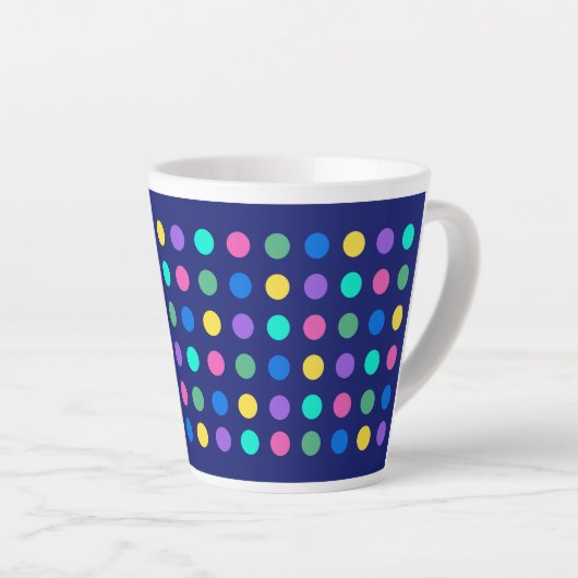 Tasse Latte Colorful Geometric Dots Drinkware Design - (Angle droit)