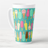 Tasse Latte Colorful Ice Cream Pattern Summer  (Angle gauche)