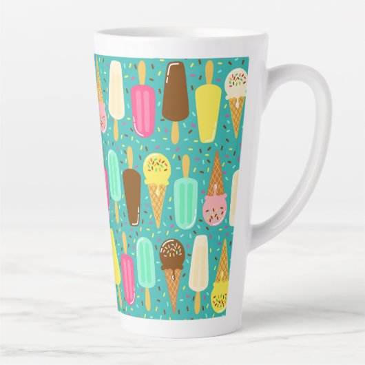 Tasse Latte Colorful Ice Cream Pattern Summer  (Droite)