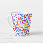 Tasse Latte Colourful Exotic Floral Pattern-23165 (Angle gauche)