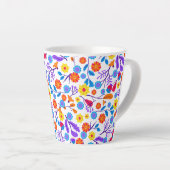 Tasse Latte Colourful Exotic Floral Pattern-23165 (Angle droit)
