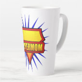 Tasse Latte Comic Pop Art Super Maman (Angle droit)