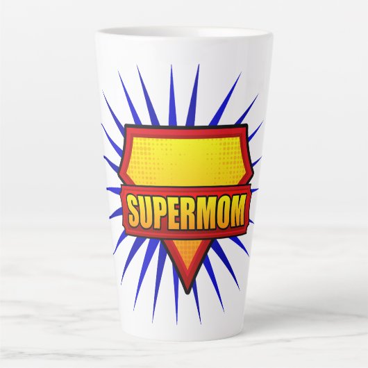 Tasse Latte Comic Pop Art Super Maman (Devant)