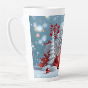 Tasse Latte Composition Fleur d'Hiver