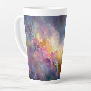 Tasse Latte Composition florale pastel abstraite lumineuse