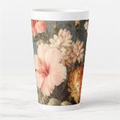 Tasse Latte Composition florale vintage vibrante (Devant)