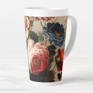 Tasse Latte Composition florale vintage vibrante