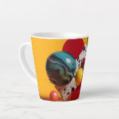 Tasse Latte Composition géométrique colorée abstraite  (Angle gauche)