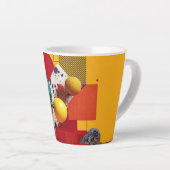 Tasse Latte Composition géométrique colorée abstraite  (Angle droit)