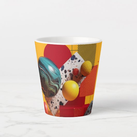 Tasse Latte Composition géométrique colorée abstraite  (Devant)