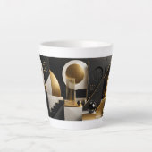 Tasse Latte Composition Moderne Luxueuse : Cadeau Or, Noir (Devant)