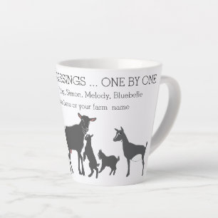 Tasse Latte Comptez Vos Bénédictions Votre Troupeau De Chèvre 