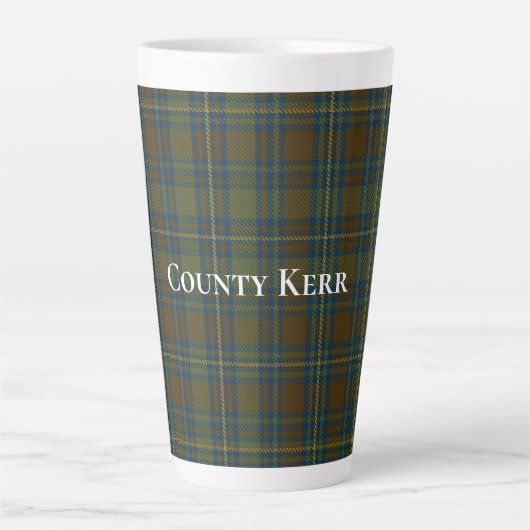 Tasse Latte Comté de Kerr Tartan (Devant)
