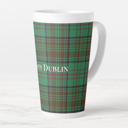 Tasse Latte Comté d'Irlande Dublin Tartan (Angle droit)