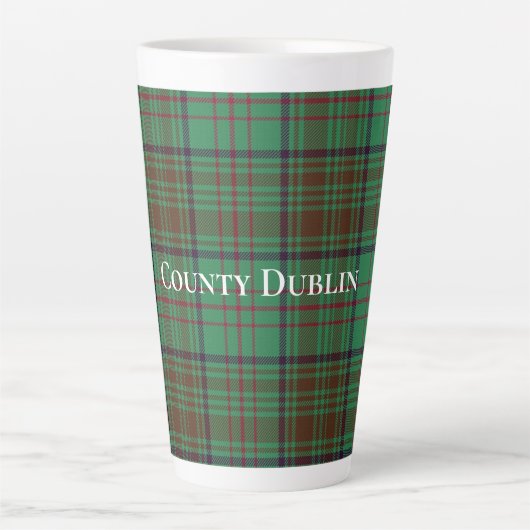 Tasse Latte Comté d'Irlande Dublin Tartan (Devant)