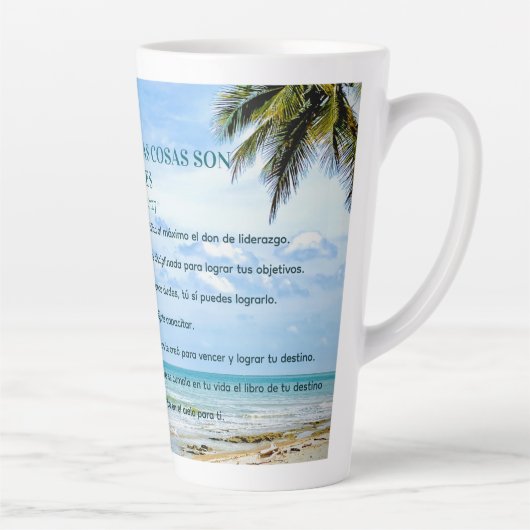 Tasse Latte Con Dios Todo Ciel Bleu Posible Conquista Metas (Droite)