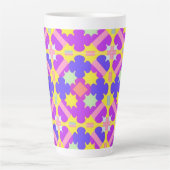 Tasse Latte Conception abstraite géométrique colorée (Devant)