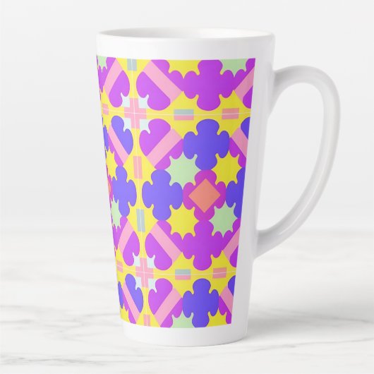 Tasse Latte Conception abstraite géométrique colorée (Droite)