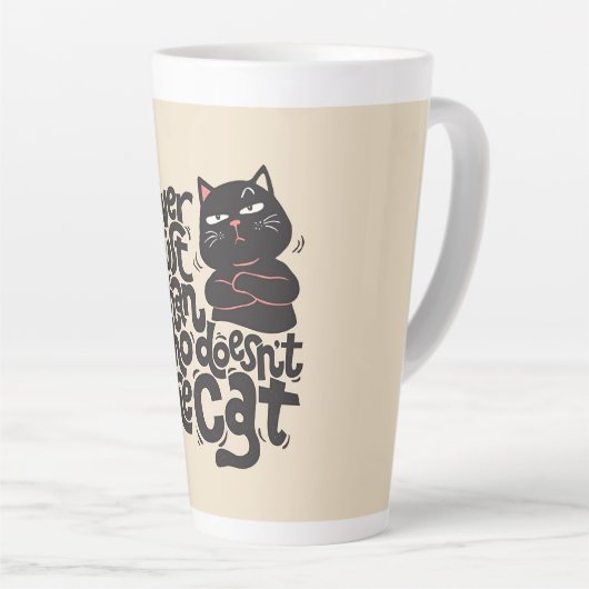 Tasse Latte Conception amusante de devis Amoureux des chats (Angle droit)