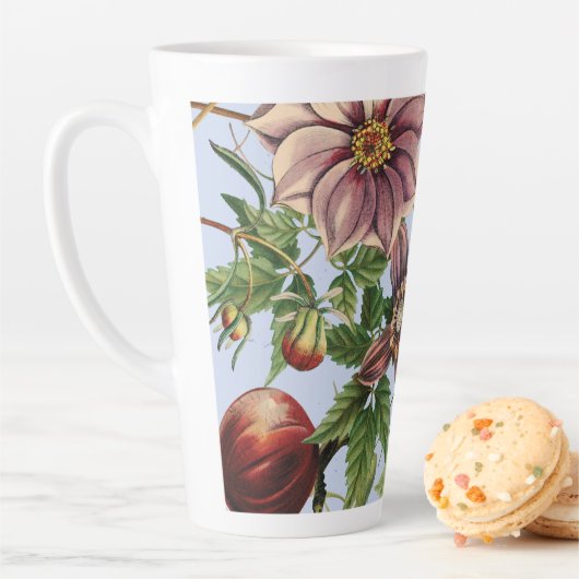 Tasse Latte Conception botanique vintage (En situation)