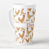 Tasse Latte Conception Brown de poulet Personnalisée Grande (Angle gauche)