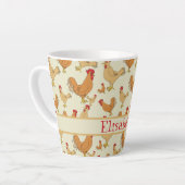Tasse Latte Conception Brown du poulet Personnaliser (Angle gauche)