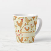 Tasse Latte Conception Brown du poulet Personnaliser (Angle droit)