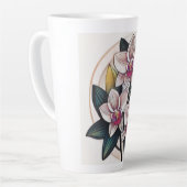 Tasse Latte Conception d'art Plante orchidée (Angle gauche)