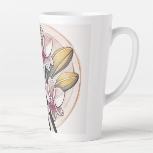 Tasse Latte Conception d'art Plante orchidée (Droite)