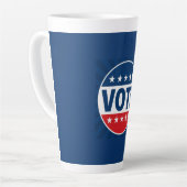 Tasse Latte Conception de badge de campagne VOTE Bold (Angle gauche)