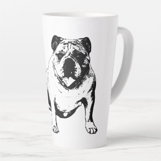 Tasse Latte Conception de bouledogue joueur (Angle droit)