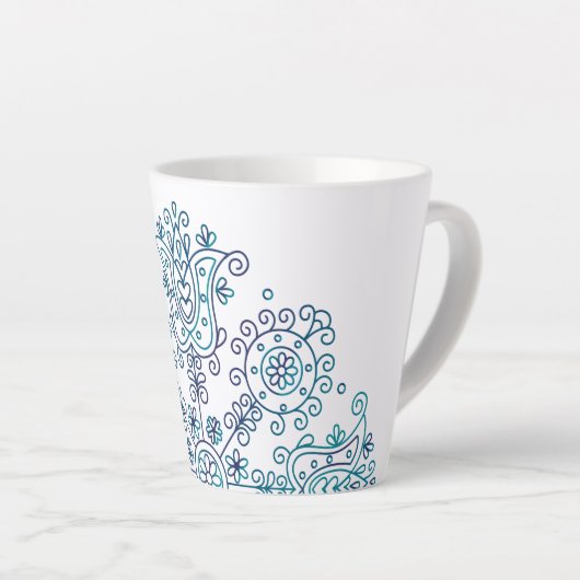 Tasse Latte Conception de broderie folklorique (Angle droit)