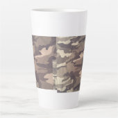 Tasse Latte Conception de camo rétro, design encore populaire, (Devant)